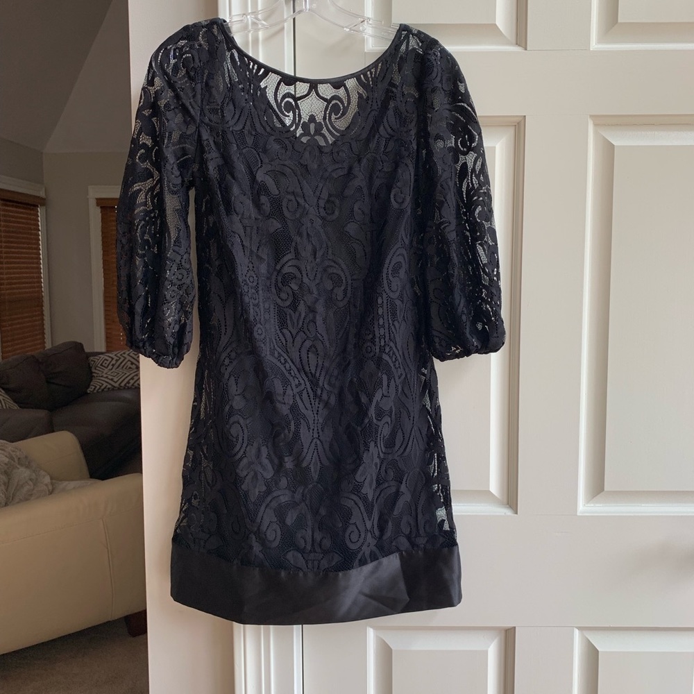 Laundry by Shelli Segal - black lace dress 6P